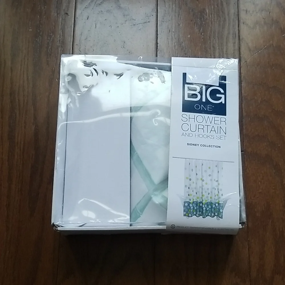The Big One Shower Curtain - Serene Pale Green & White